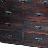 60" Brown Distressed Solid And Reclaimed Wood Nine Drawer Double Dresser