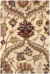 5' x 8' Ivory and Red Oriental Hand Tufted Non Skid Area Rug