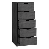 18" Dark Gray Five Drawer Standard Chest