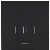 59" Black Two Drawer Combo Dresser