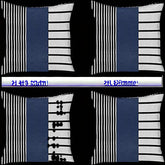 Set Of Four 22" X 22" Navy Blue Faux Leather Striped Zippered Pillow Cover