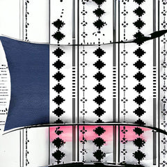 12" X 20" Navy Blue Faux Leather Diamond Zippered Pillow Cover