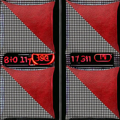 Set Of Four 18" X 18" Black And Red Polyester Houndstooth Zippered Pillow