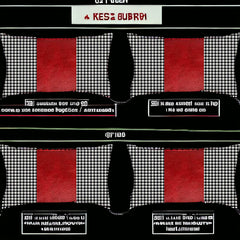 Set Of Four 20" X 12" Black And Red Polyester Houndstooth Zippered Pillow