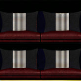 Set Of Four 20" X 12" Black And Brown Polyester Houndstooth Zippered Pillow