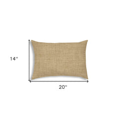 14" X 20" Tan Indoor Outdoor Throw Pillow With Texture