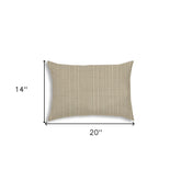 14" X 20" Brown Indoor Outdoor Throw Pillow With Texture