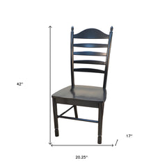 Black Wood Ladder Back Dining Side Chair