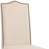 Cream And Gray Upholstered Linen Dining Parsons Chair