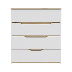 31" Brown and White Four Drawer Standard Chest