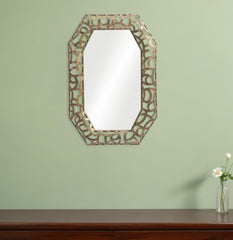 35" Bronze Octagonal Steel Framed Accent Mirror