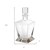 34 oz. Clear Mouth Blown Crystal Glass Liquor Decanter