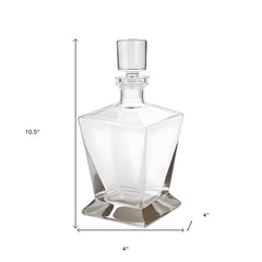 34 oz. Clear Mouth Blown Crystal Glass Liquor Decanter