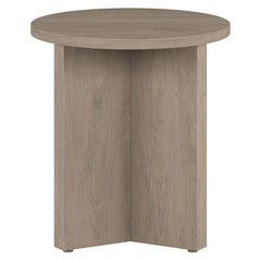 22" Gray Wood Round End Table