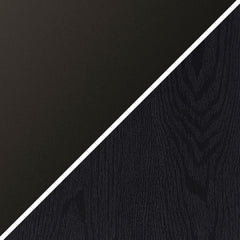 22" Black Wood And Steel Round End Table