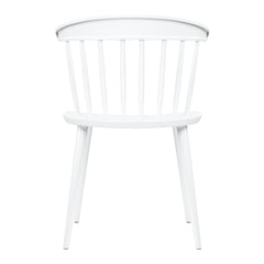 White Heavy Duty Plastic Slat Back Dining Side Chair