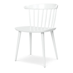 White Heavy Duty Plastic Slat Back Dining Side Chair