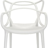 White Heavy Duty Plastic Open Back Dining Arm Chair