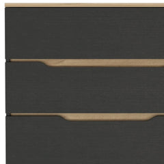 32" Natural and Black Four Drawer Dresser