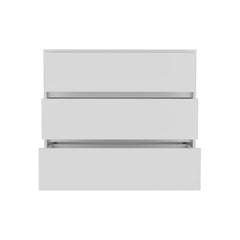 34" White Three Drawer Dresser