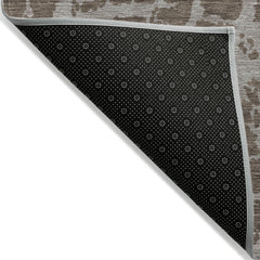 2' X 3' Brown Abstract Washable Non Skid Indoor Outdoor Area Rug