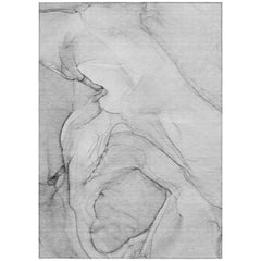 10' X 14' Gray Abstract Washable Non Skid Indoor Outdoor Area Rug