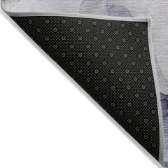 10' X 14' Blue Abstract Washable Non Skid Indoor Outdoor Area Rug