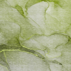 3' X 4' Olive Green Abstract Washable Non Skid Indoor Outdoor Area Rug