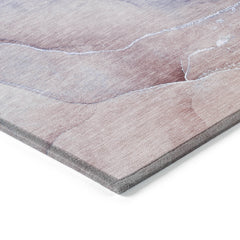 9' X 12' Blue and Brown Abstract Washable Non Skid Indoor Outdoor Area Rug