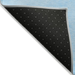 5' X 8' Blue Abstract Washable Non Skid Indoor Outdoor Area Rug