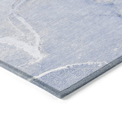 2' X 3' Blue Abstract Washable Non Skid Indoor Outdoor Area Rug