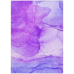10' X 14' Purple Abstract Washable Non Skid Indoor Outdoor Area Rug