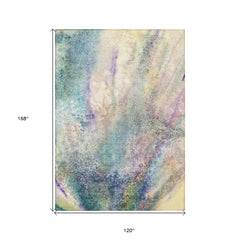 10' X 14' Beige Blue and Gray Abstract Washable Non Skid Indoor Outdoor Area Rug