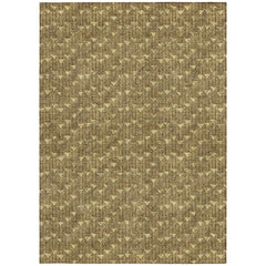 10' X 14' Brown Geometric Washable Non Skid Indoor Outdoor Area Rug