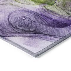 10' X 14' Purple Abstract Washable Non Skid Indoor Outdoor Area Rug
