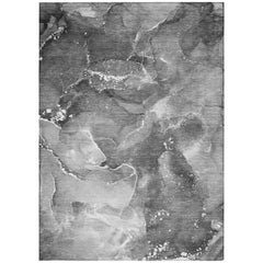 8' X 10' Gray Abstract Washable Non Skid Indoor Outdoor Area Rug
