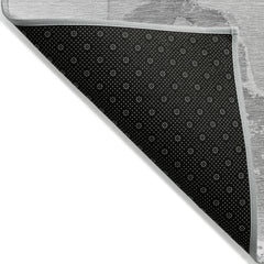 3' X 5' Gray and Ivory Abstract Washable Non Skid Indoor Outdoor Area Rug