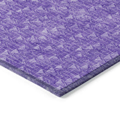 10' X 14' Purple Geometric Washable Non Skid Indoor Outdoor Area Rug