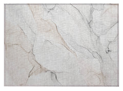 2' X 3' Beige Ivory and Gray Abstract Washable Non Skid Indoor Outdoor Area Rug