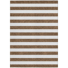3' X 4' Chocolate Striped Washable Non Skid Indoor Outdoor Area Rug