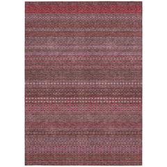 10' X 14' Merlot Striped Washable Non Skid Indoor Outdoor Area Rug