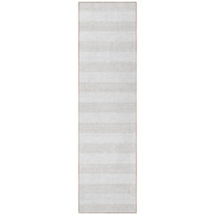8' Runner Ivory Striped Washable Non Skid Indoor Outdoor Runner Rug