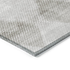 3' X 4' Gray Geometric Washable Non Skid Indoor Outdoor Area Rug