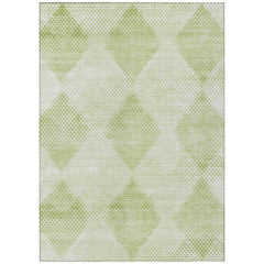 10' X 14' Mint Green Geometric Washable Non Skid Indoor Outdoor Area Rug