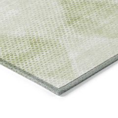 8' Runner Mint Green Geometric Washable Non Skid Indoor Outdoor Runner Rug