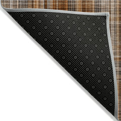 8' Runner Terra Cotta Plaid Washable Non Skid Indoor Outdoor Runner Rug
