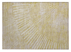 2' X 3' Wheat Abstract Washable Non Skid Indoor Outdoor Area Rug