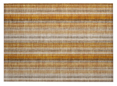 2' X 3' Orange Ivory and Gray Striped Washable Non Skid Indoor Outdoor Area Rug