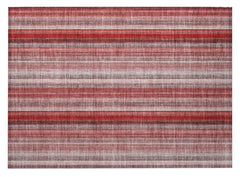 2' X 3' Gray Pink and Red Striped Washable Non Skid Indoor Outdoor Area Rug