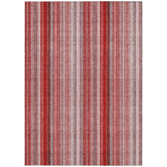 3' X 4' Gray Pink and Red Striped Washable Non Skid Indoor Outdoor Area Rug